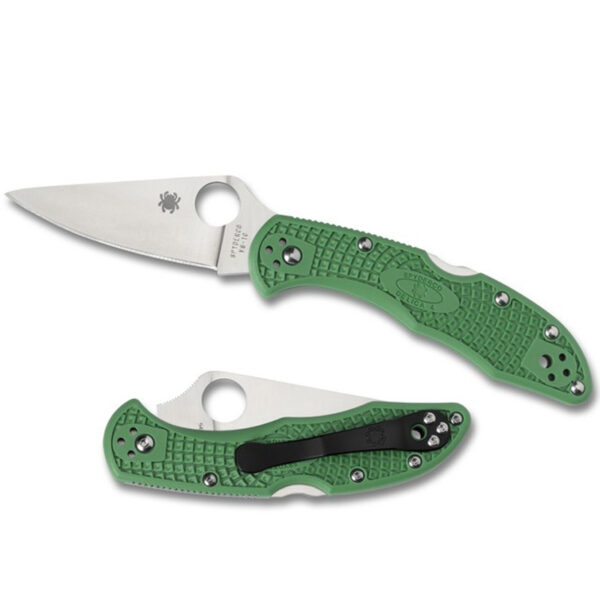 Spyderco Folding Knife - Green - Delica 4 Flat Ground
